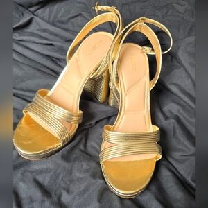 ALDO Gold Strappy Women's Heels 9